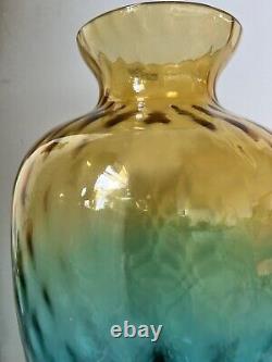 Vase en verre d'art Murano ginormous avec verre ondulé de 20 pouces de haut