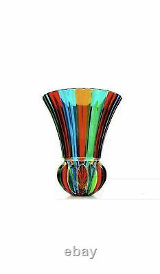 Vase en verre d'art Murano italien Mazzega géant extraordinaire signé/certifié
