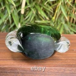 Vase en verre d’art Murano vintage Sommerso Latticino, milieu du siècle, en forme de goutte d’eau, queue de poisson