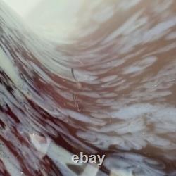 Vase en verre d'art Murano vintage marbré bordeaux de 14 cm de hauteur