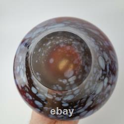 Vase en verre d'art Murano vintage marbré bordeaux de 14 cm de hauteur