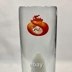 Vase en verre d'art PRINC Fabriqué en République tchèque 11 Soufflé à la main avec fond poli et lourd