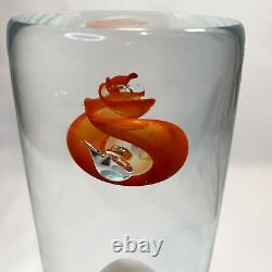 Vase en verre d'art PRINC Fabriqué en République tchèque 11 Soufflé à la main avec fond poli et lourd
