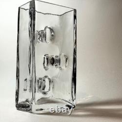 Vase en verre d'art RARE MCM Claus Josef Riedel, contemporain, brutalisme, Autriche