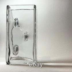 Vase en verre d'art RARE MCM Claus Josef Riedel, contemporain, brutalisme, Autriche
