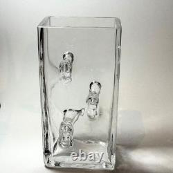 Vase en verre d'art RARE MCM Claus Josef Riedel, contemporain, brutalisme, Autriche