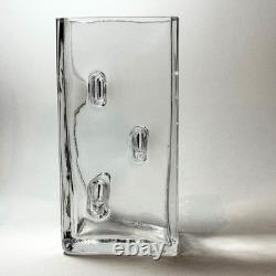 Vase en verre d'art RARE MCM Claus Josef Riedel, contemporain, brutalisme, Autriche