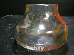 Vase en verre d'art Vintage signé Fostoria Impressions 3,75 x 5 x 5 Excellent état