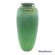 Vase En Verre D'art Vintage Signé Steven Main 1989 En Coffret 7 Main Studio Vert Clair