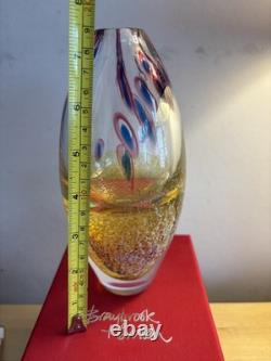 Vase en verre d'art anglais Braybrook et Britten signé Allister Malcolm