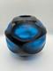 Vase En Verre D'art Battuto Murano Vintage Rare, Bleu Sculpté, Carlo Scarpa, Italie