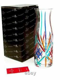 Vase en verre d'art de studio Murano signé/boîte/certificat luxueux de 27cm