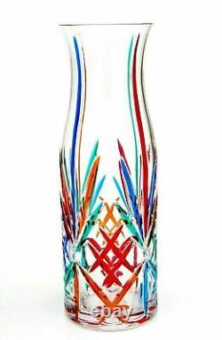 Vase en verre d'art de studio Murano signé/boîte/certificat luxueux de 27cm