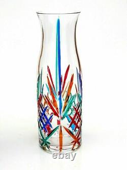 Vase en verre d'art de studio Murano signé/boîte/certificat luxueux de 27cm