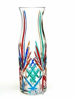 Vase en verre d'art de studio Murano signé/boîte/certificat luxueux de 27cm