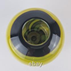 Vase en verre d'art de studio avec décoration tourbillon par Hayley Glass Designs 13,5 cm