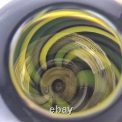 Vase en verre d'art de studio avec décoration tourbillon par Hayley Glass Designs 13,5 cm