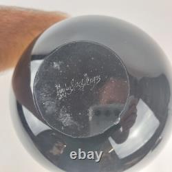 Vase en verre d'art de studio avec décoration tourbillon par Hayley Glass Designs 13,5 cm