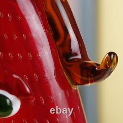 Vase en verre d'art de style Murano avec un visage de 12,6 pouces de hauteur soufflé à la bouche