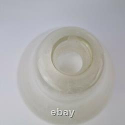 Vase en verre d'art du 20ème siècle effet craquelé blanc intérieur 23,5 cm 3,906 kg