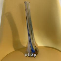 Vase en verre d'art en cristal de plomb 24% GUS KHRUSTALNY RUSSIE Pbo rare vintage Gusevsky
