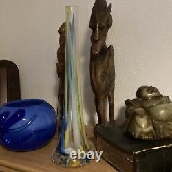 Vase en verre d'art en cristal de plomb 24% GUS KHRUSTALNY RUSSIE Pbo rare vintage Gusevsky