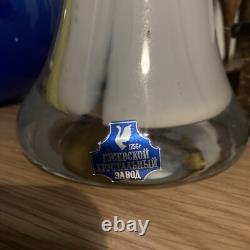 Vase en verre d'art en cristal de plomb 24% GUS KHRUSTALNY RUSSIE Pbo rare vintage Gusevsky