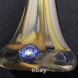 Vase en verre d'art en cristal de plomb 24% GUS KHRUSTALNY RUSSIE Pbo rare vintage Gusevsky