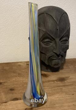 Vase en verre d'art en cristal de plomb 24% GUS KHRUSTALNY RUSSIE Pbo rare vintage Gusevsky