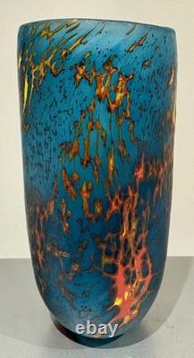 Vase en verre d’art époustouflant, signé, par Peter Layton, London Glassblowing