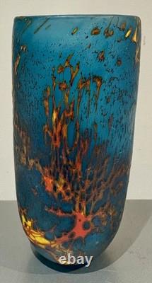 Vase en verre d’art époustouflant, signé, par Peter Layton, London Glassblowing