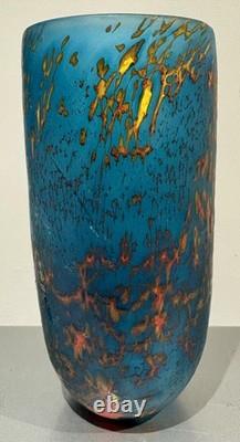 Vase en verre d’art époustouflant, signé, par Peter Layton, London Glassblowing