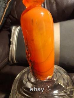 Vase en verre d'art français contemporain. Signé par Daniel Baroy, 1987