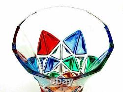 Vase en verre d'art géant Murano signé/boîte/certificat de diamants éblouissants