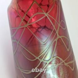 Vase en verre d'art irisé austro-bohémien Art Nouveau antique Schliersee