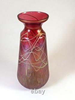 Vase en verre d'art irisé austro-bohémien Art Nouveau antique Schliersee