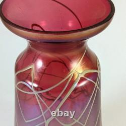 Vase en verre d'art irisé austro-bohémien Art Nouveau antique Schliersee