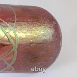 Vase en verre d'art irisé austro-bohémien Art Nouveau antique Schliersee