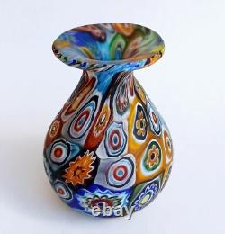 Vase en verre d'art miniature Millefiori de Murano ancien