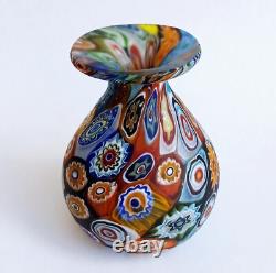 Vase en verre d'art miniature Millefiori de Murano ancien