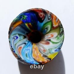 Vase en verre d'art miniature Millefiori de Murano ancien
