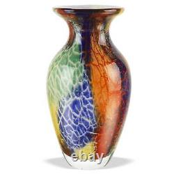 Vase en verre d'art multicolore Centrepiece de table Sculpture Décoration de maison Cadeau 11 pouces