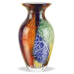 Vase en verre d'art multicolore Centrepiece de table Sculpture Décoration de maison Cadeau 11 pouces