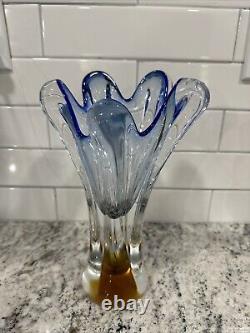 Vase en verre d'art multicolore par Josef Hospodka pour la verrerie Chribska des années 1960