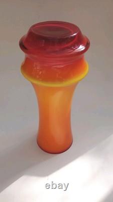 Vase en verre d'art polonais Zbigniew Horbowy des années 1970, design moderne du milieu du siècle Sudety Barbara