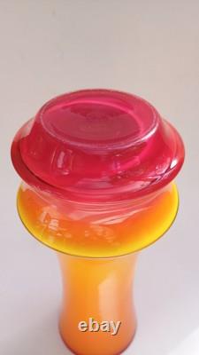 Vase en verre d'art polonais Zbigniew Horbowy des années 1970, design moderne du milieu du siècle Sudety Barbara