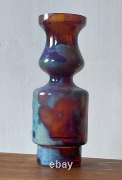 Vase en verre d’art polonais des années 1970