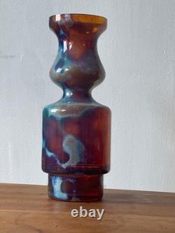 Vase en verre d’art polonais des années 1970