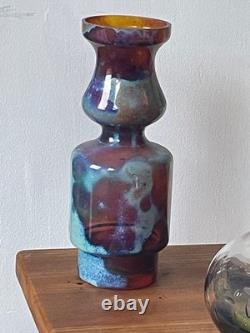 Vase en verre d’art polonais des années 1970