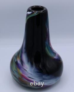Vase en verre d'art signé